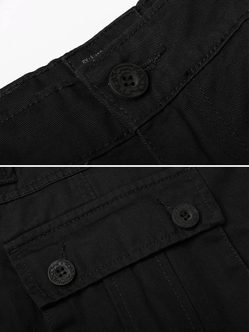 OCHENTA Men's Cotton Casual Cargo Work Military Tactical Combat Army Pants with 8 Pockets Black 32 - Image 3